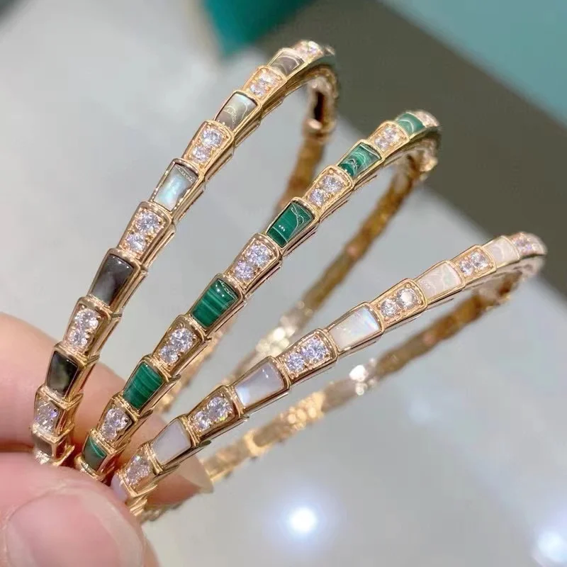 

European Exquisite Jewelry Sterling Silver White Fritillary Snake Bracelet Ladies Fashion Brand Luxury Jewelry