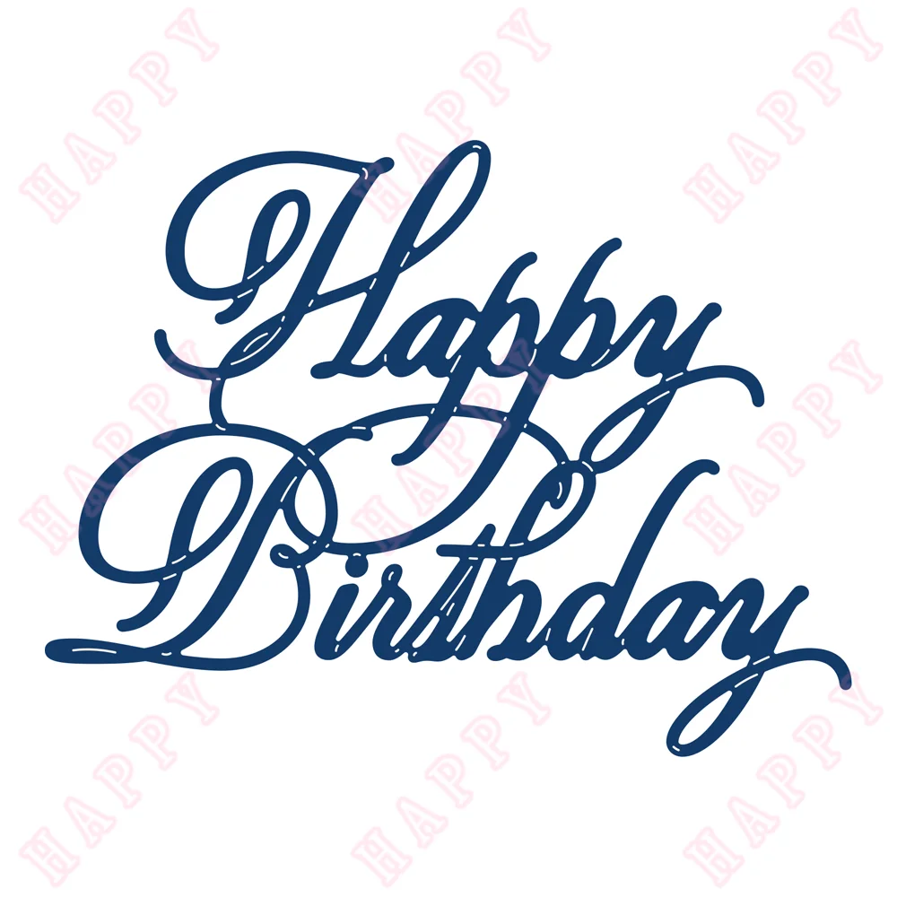 

New Metal Cutting Happy Birthday Die Set Template DIY Scrapbook Diary Album Paper Card Decoration Embossing Craft Handmade Mould