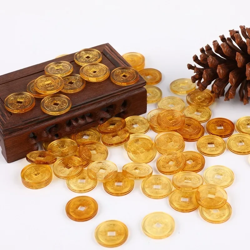 10 шт./лот фэн-шуй хрустальная монета деньги удача богатство китайская украшение