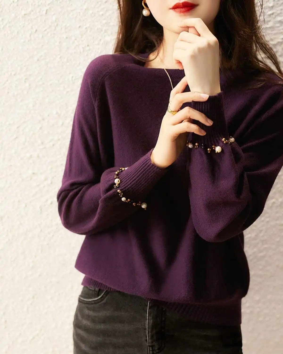 

Knit Sweater Women's O-Neck Women Long Sleeve Pullover Female 2022 Sweaters High Quality Autumn and Winter Sweater H20
