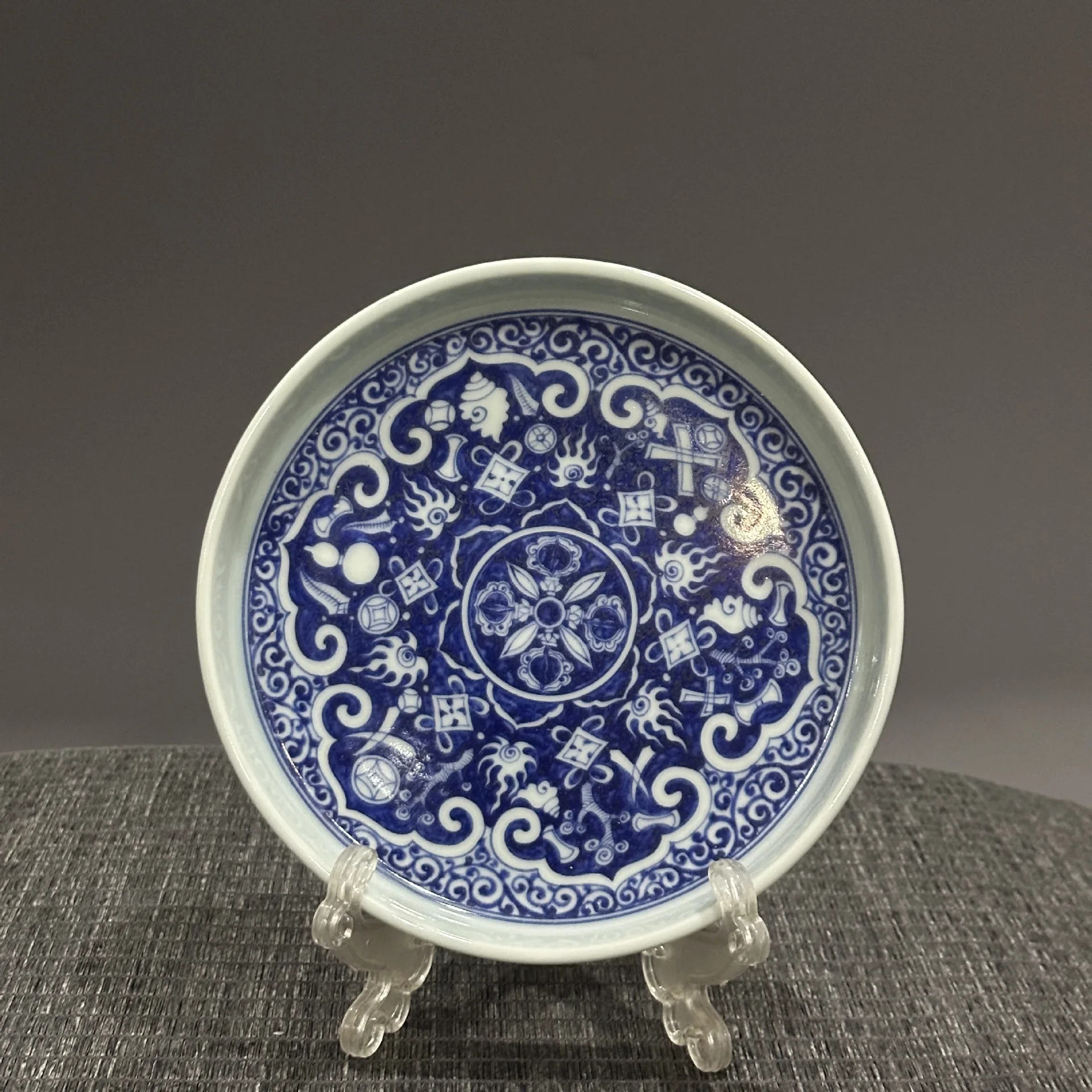 Синий и белый фарфоровый чайный сервиз Цзиндэчжэнь антикварные восемь сокровищ