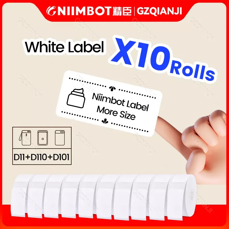

NEW2023 Buy 2 get 10% off D110 Waterproof Thermal Label Paper for White Color Styles Paper for NiiMbot D11 D110 D101 Printers