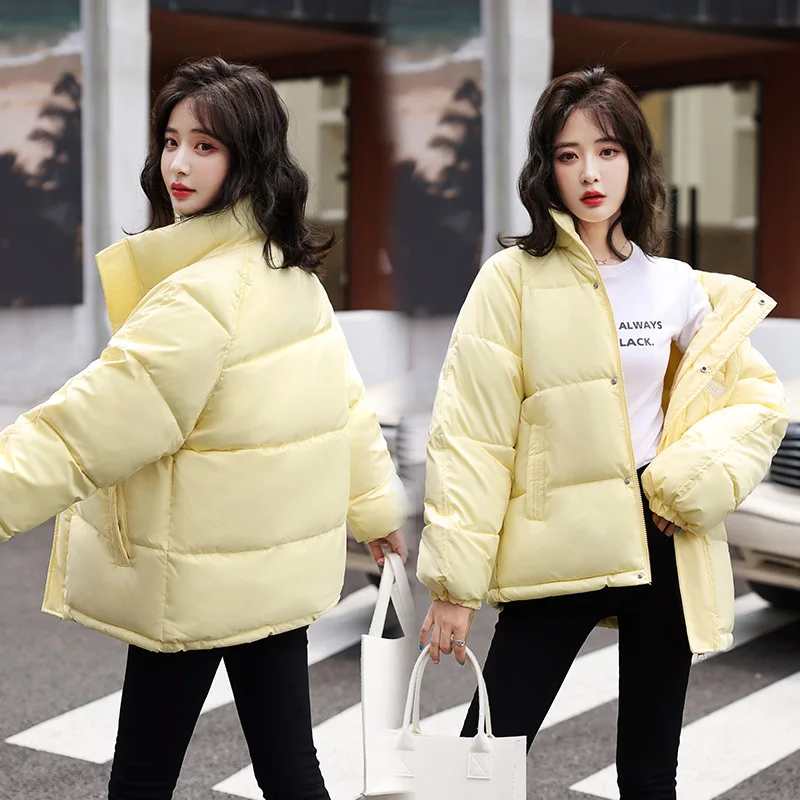 

Korean Style Fashion Women's Cotton Coats Insulated Jacket Short Stand Collar Loose Trendy Student Padded Jackets Winter Clothes