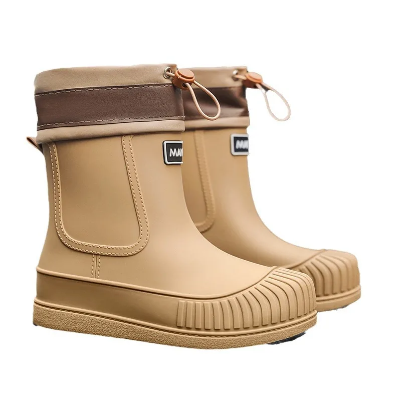 Женские мотоциклетные резиновые сапоги модные износостойкие до середины икры