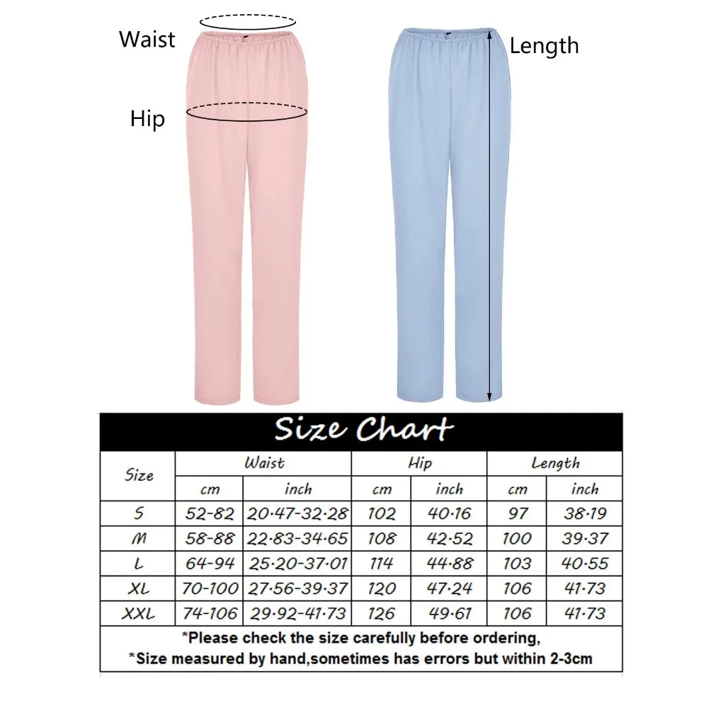Женские Длинные Широкие Брюки С Эластичной Резинкой На Талии Повседневные