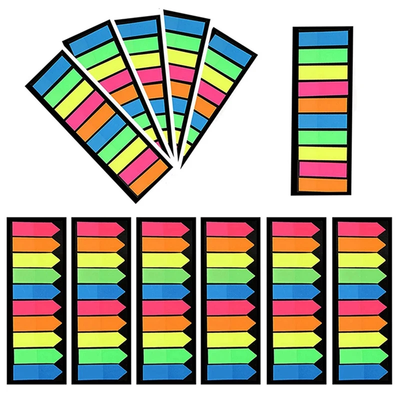 

24 Sets Neon Page Markers Sticky Index Tabs, Colored Index Tab Flags, Fluorescent Sticker Tabs Note For Books, 2 Designs