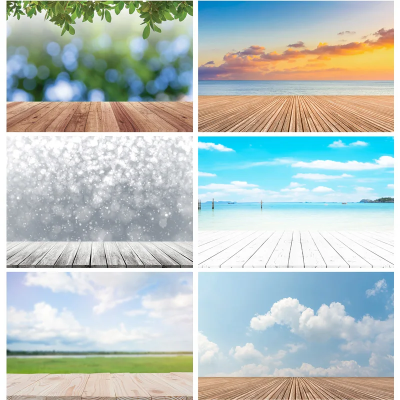 

SHUOZHIKE Art Fabric Photography Backdrops Planks Landscape Flower Photo Studio Background Props DHT-02