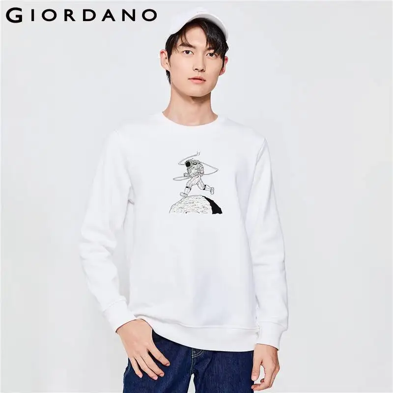 

GIORDANO Men Mai Qing Xuan толстовки для поклонников сериалов астронавт с принтом толстовка с круглым вырезом флисовый Модный повседневный Топ 91093291