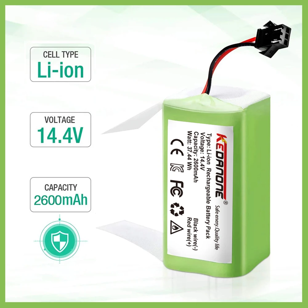 

14.4V 4S1P 18650 Lithium ion battery for sweeper Conga 990,Tesvor X500, Ecovacs, Deebot N79, N79S, DN622, Eufy, RoboVac 11, 11S