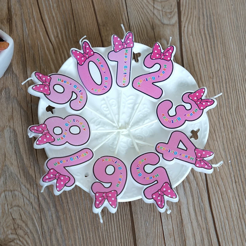 

Синяя/Розовая Свеча в форме банта для торта на день рождения, детская Свеча для торта на день рождения, свадьбу, товары для торта, украшения д...