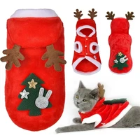 pet clothes autumn winter flannel warm festival coat dog clothes cat elk costume christmas clothes kitten puppy new year outfit