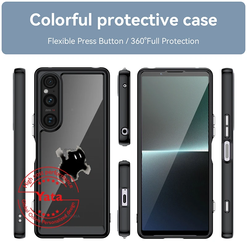 Yata для Sony Xperia 1 V 5G чехол телефона роскошный ударопрочный бампер защитный в стиле