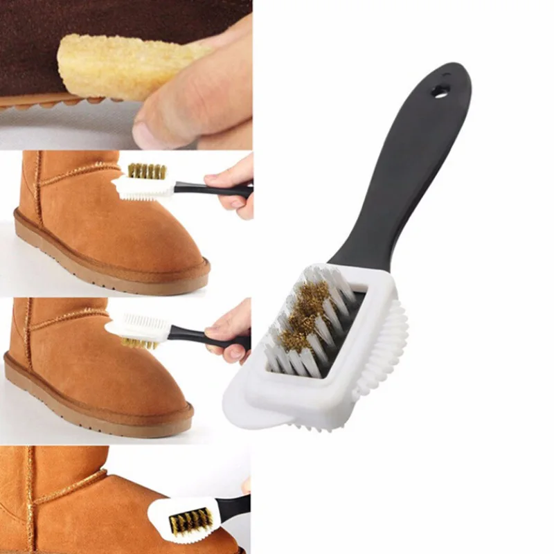3-Seitige Reinigung Schuh Bürste Kunststoff S Form Schuh Reiniger Für Wildleder Schnees Chuh Lederschuhe Haushalts Reinigungs Werkzeuge & Zubehör