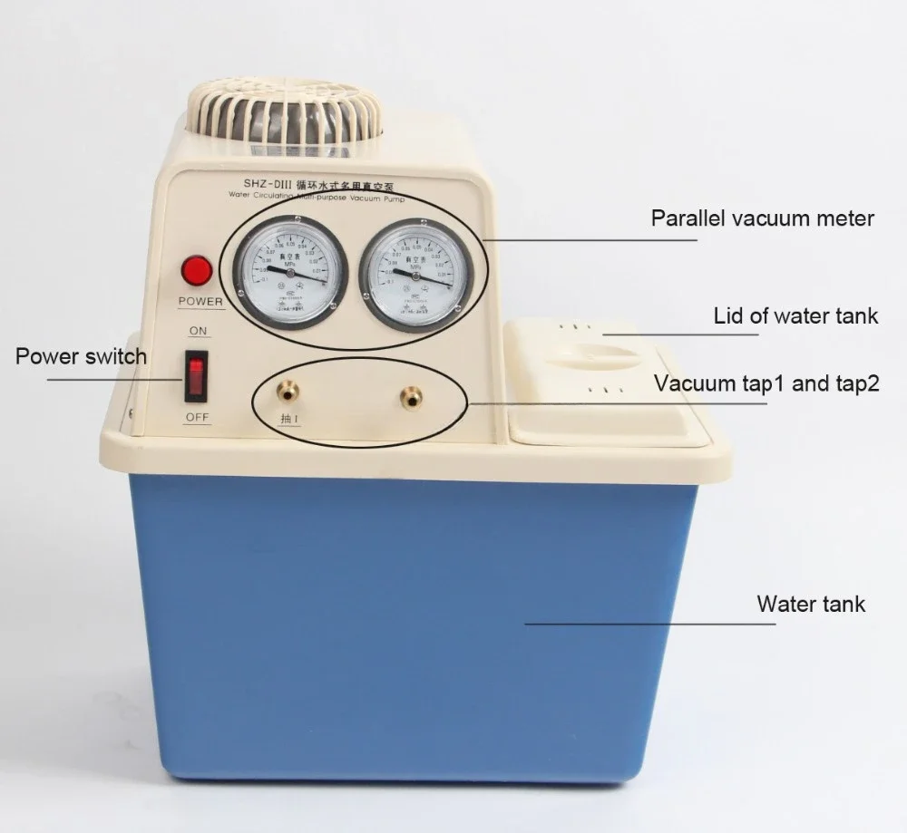 Дешевый мини-лабораторный вакуумный насос с кольцом для жидкости SHZ-D(III) 15 л