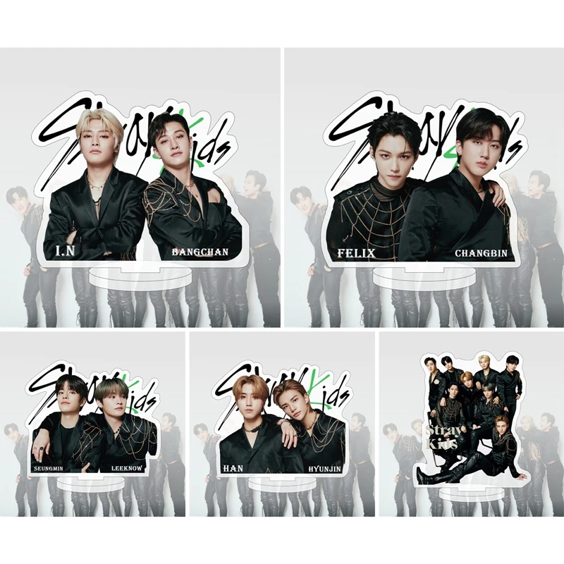 

Kpop STRAY KIDS New Album PMC Acrylic Stand Bang Chan Hyunjin Lee MinHo Action Figure Model Desktop Decorative Fans Collection