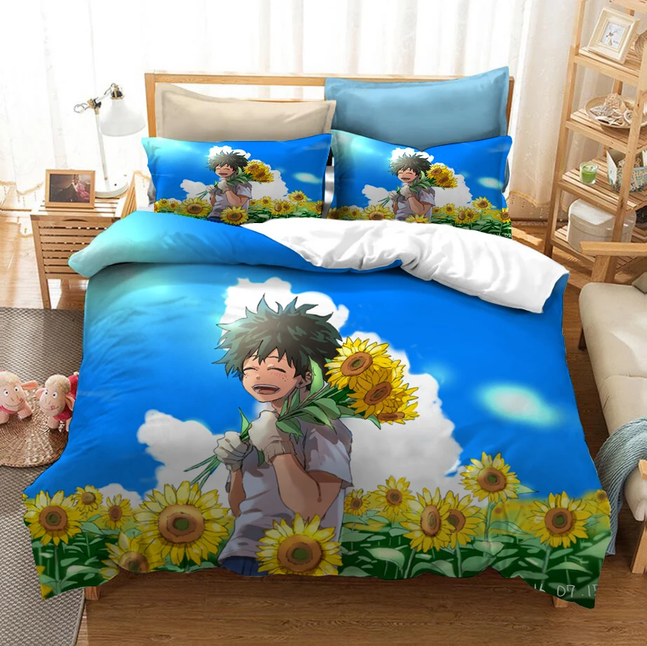 

Fashion Japan Anime My Hero Academia 3D Set Duvet Covers Pillowcases Comforter Bedding Set Bedclothes Printed Bedding