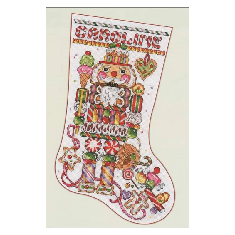 

Коллекция народного искусства Amishop, Набор для вышивки крестиком, конфеты, гайки, чулки, подарки, Рождественское украшение для дома Dim 11519