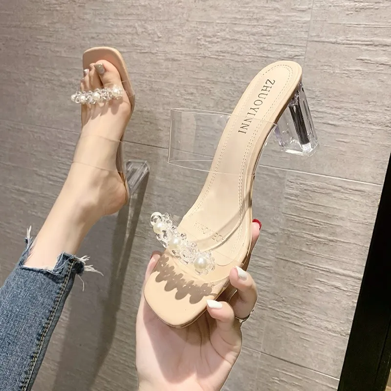 

Square High Heels Women Shoes Lovely Sweet Fashion Basic Sandals for Women Casual Daily Party Solid Camouflage Summer Sandals