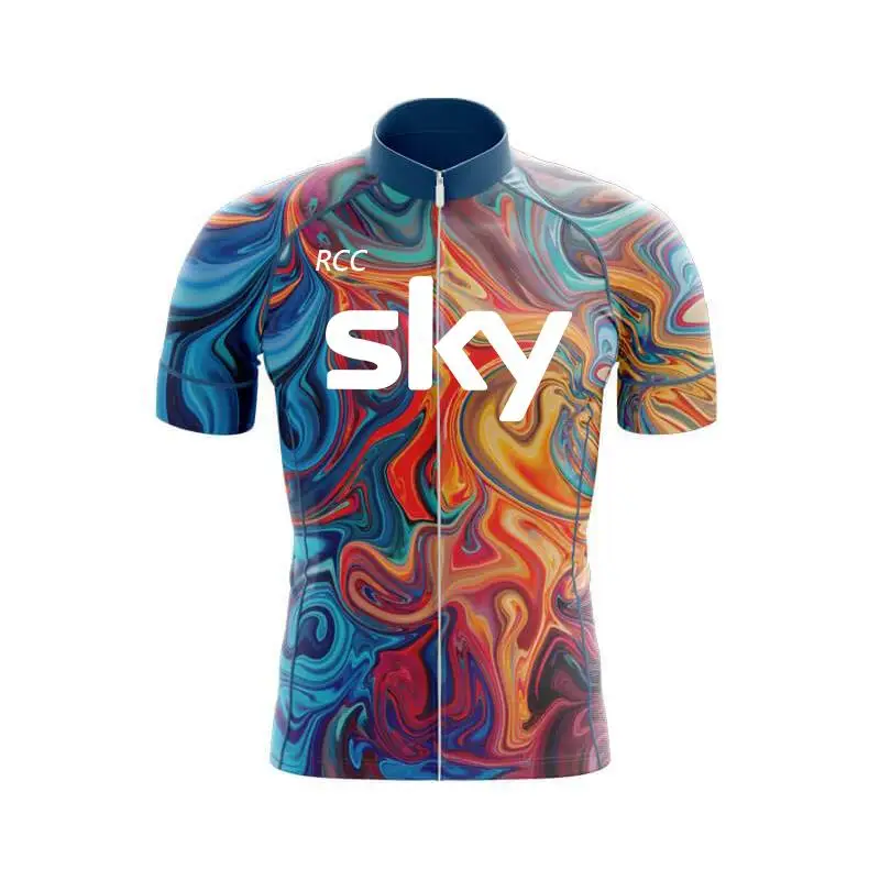 Мужская Быстросохнущая Велосипедная Майка RCC SKY 2024 С Полной Молнией MTB Mallot Ciclismo