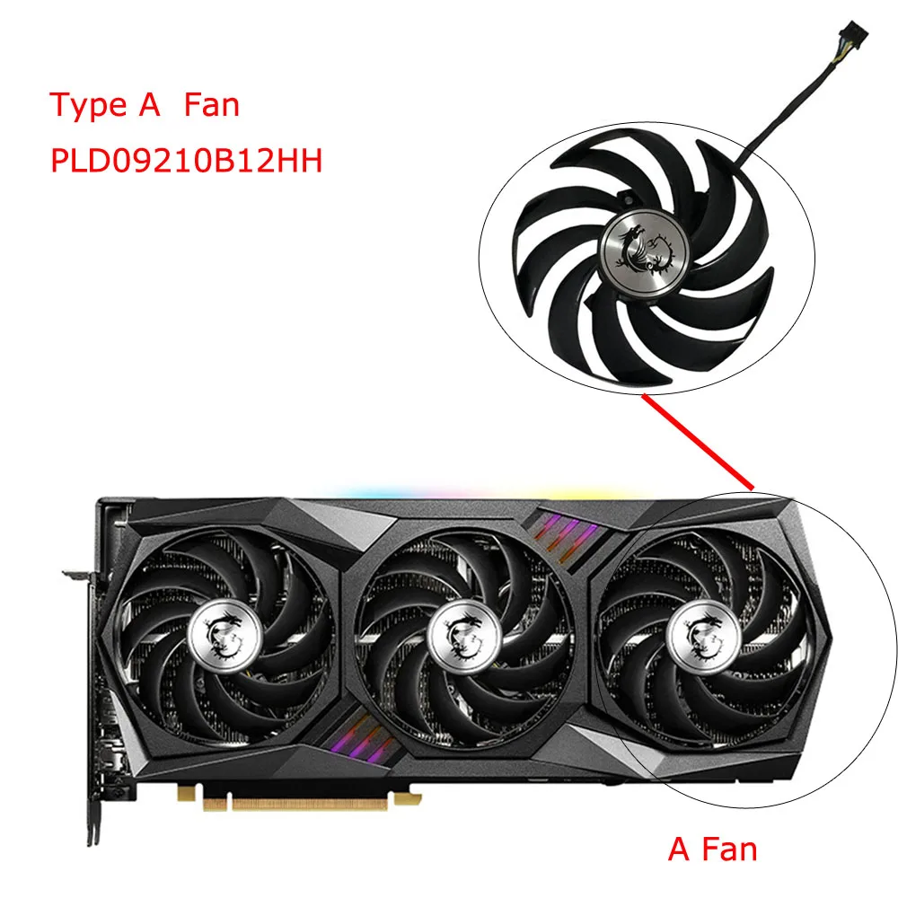 Видеовентилятор VGA PLD09210B/S12HH для MSI GeForce RTX 3070 GAMING X TRIO SUPRIM-X 8G GPU |