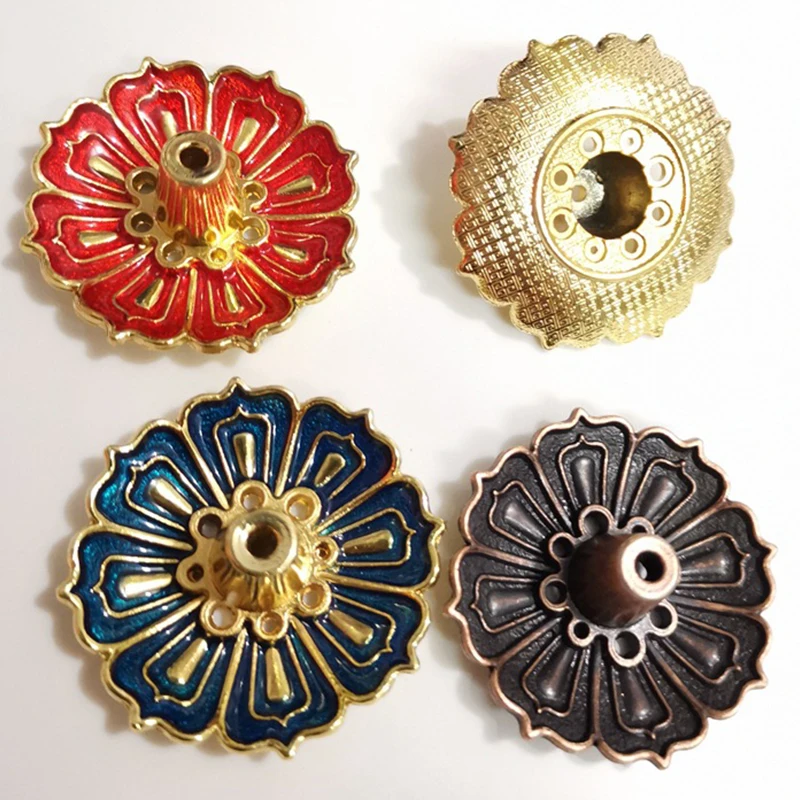 Круглое блюдо с эмалью Лотос цветок Ловец тарелка держатели для благовоний