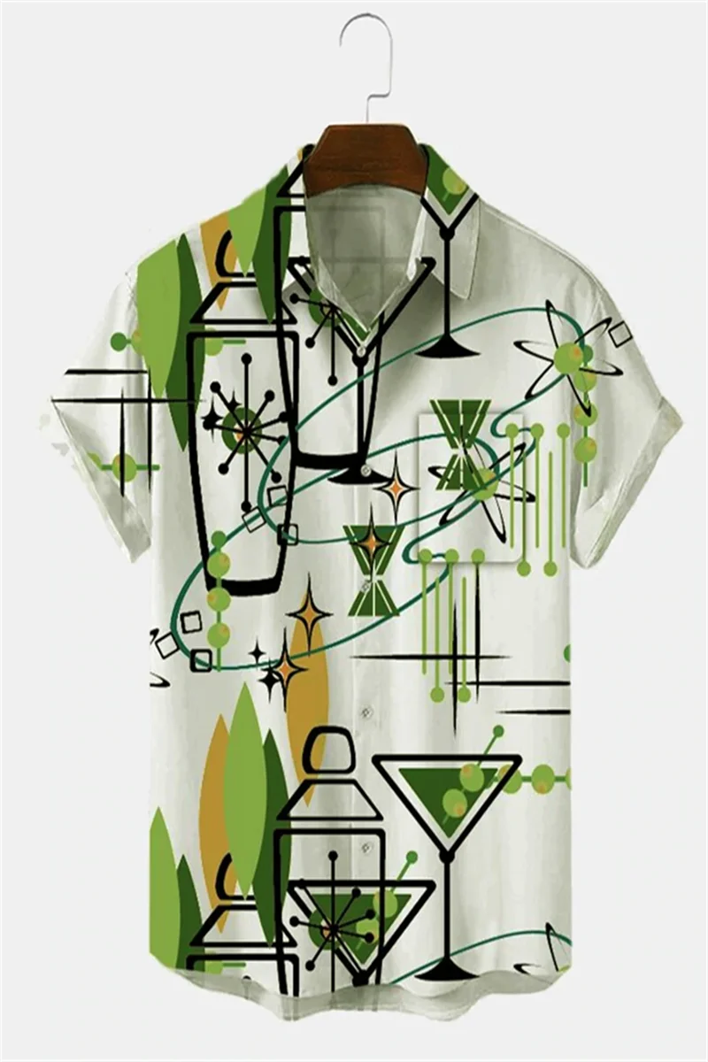 

2022 Summer Floral Beach Shirts Asia Plus Size Quick Dry Short Sleeve Hawaiian Shirts Men's Casual 5XL