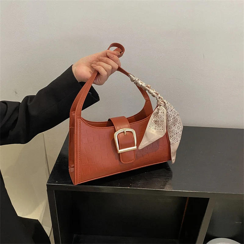 

Women Fashion Luxury Shoulder Bags New Trend PU Leather Underarm Bags Solid Color Texture Handbags Designer Bags For Women