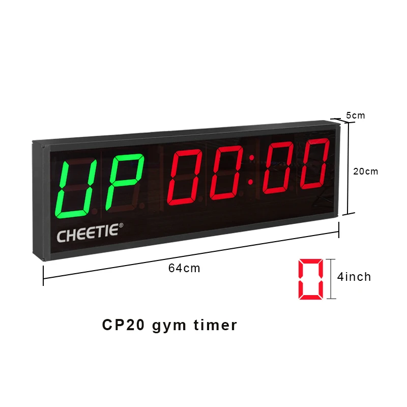Фото CP50D Печать на заказ логотипа Очень большие светодиодные товары для бокса Gymboss HIIT Таймер Tabata Интервальный таймер Электронные секундомеры №4