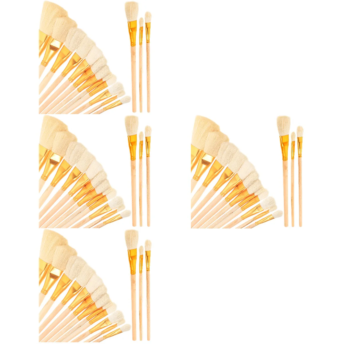 

Набор кистей для рисования акварелью, набор кисточек золотистого цвета с веером