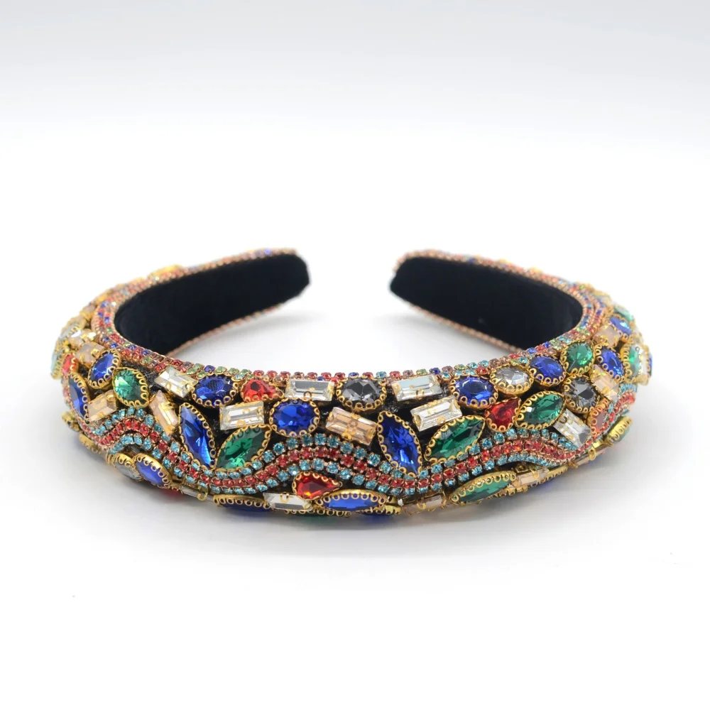 

Luxury Rhinestone Headband Fashion Headbands Women Padded Headband Fancy Bling Diamond Sparkle Crystal Beaded Headband LSHB012