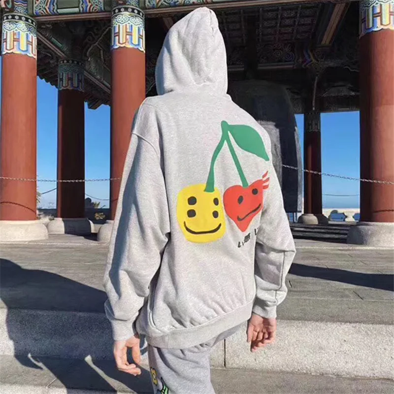 

HUMAN MADE CCPFM Cherry Smiling Face Baggy Long Sleeve Pullovers Hoodie For Men And Women