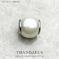 beads white pearl 925 sterling silver charm european diy jewelry accessories gift for women