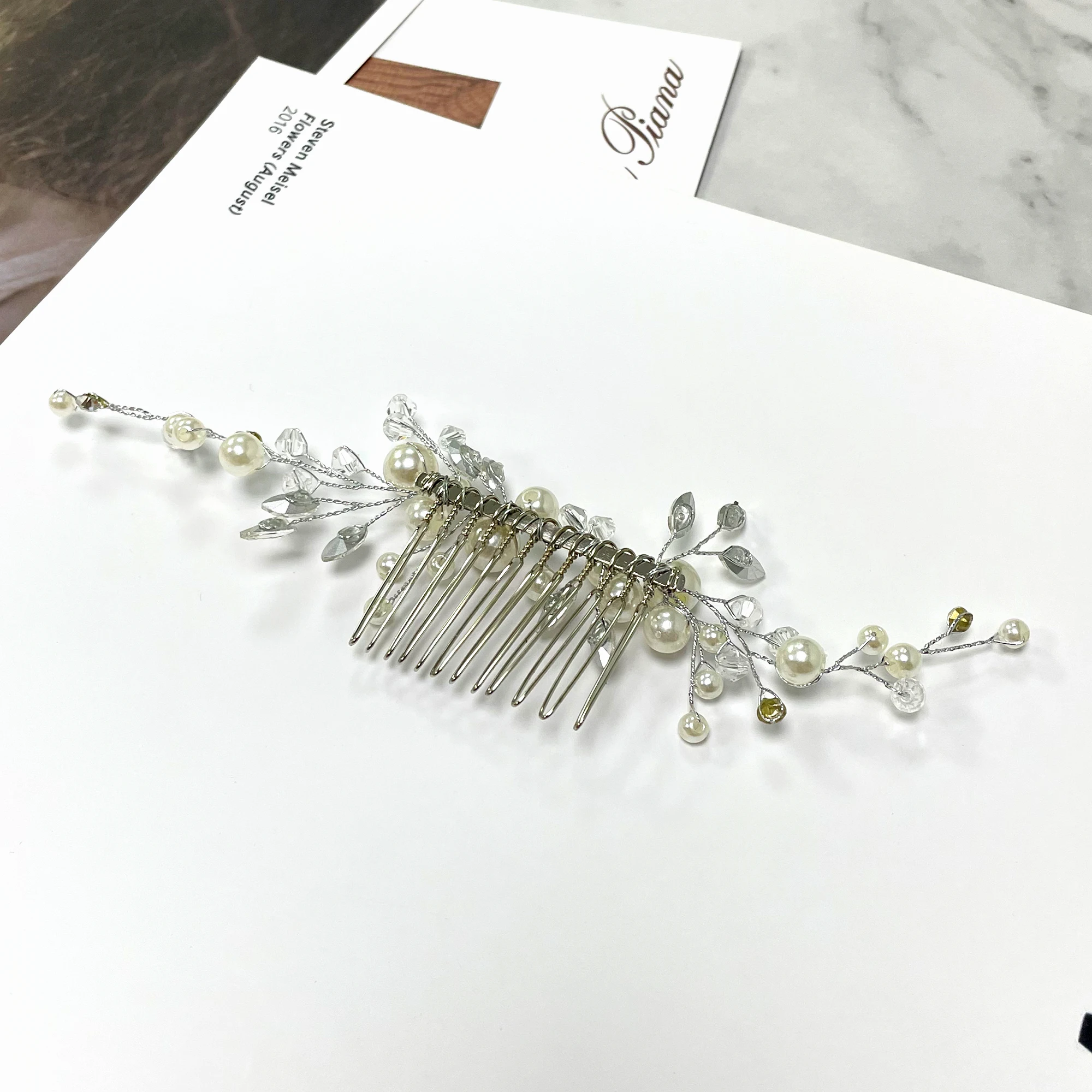 

Hot Sale Silver Color Tiara Hair Combs For Women Bride Cheap Pearl Crystal Headpiece Accessories Wedding Tiara Wedding Accessori