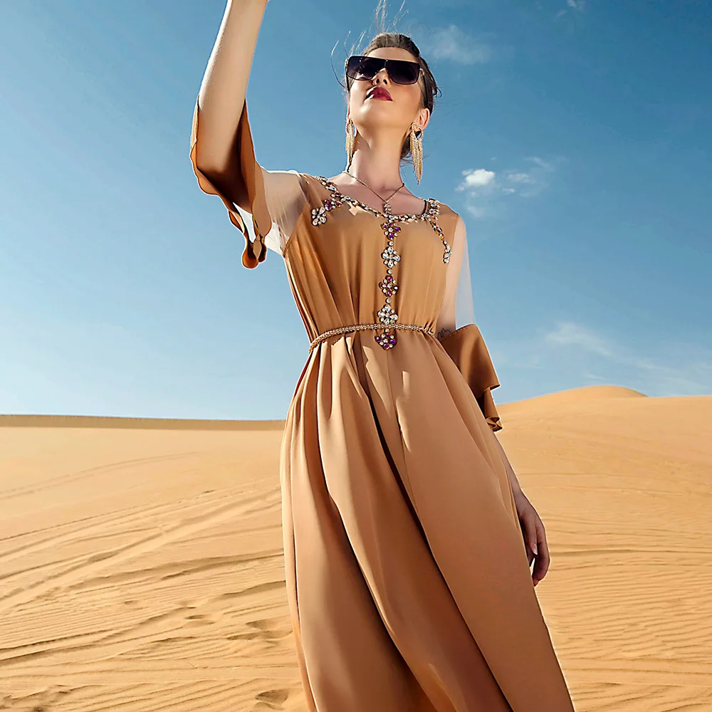 Vestidos Mujer Abaya Dubai Turkey Caftan Marocain Muslim Dress Islam Clothing African Evening Dresses for Women Djellaba Femme