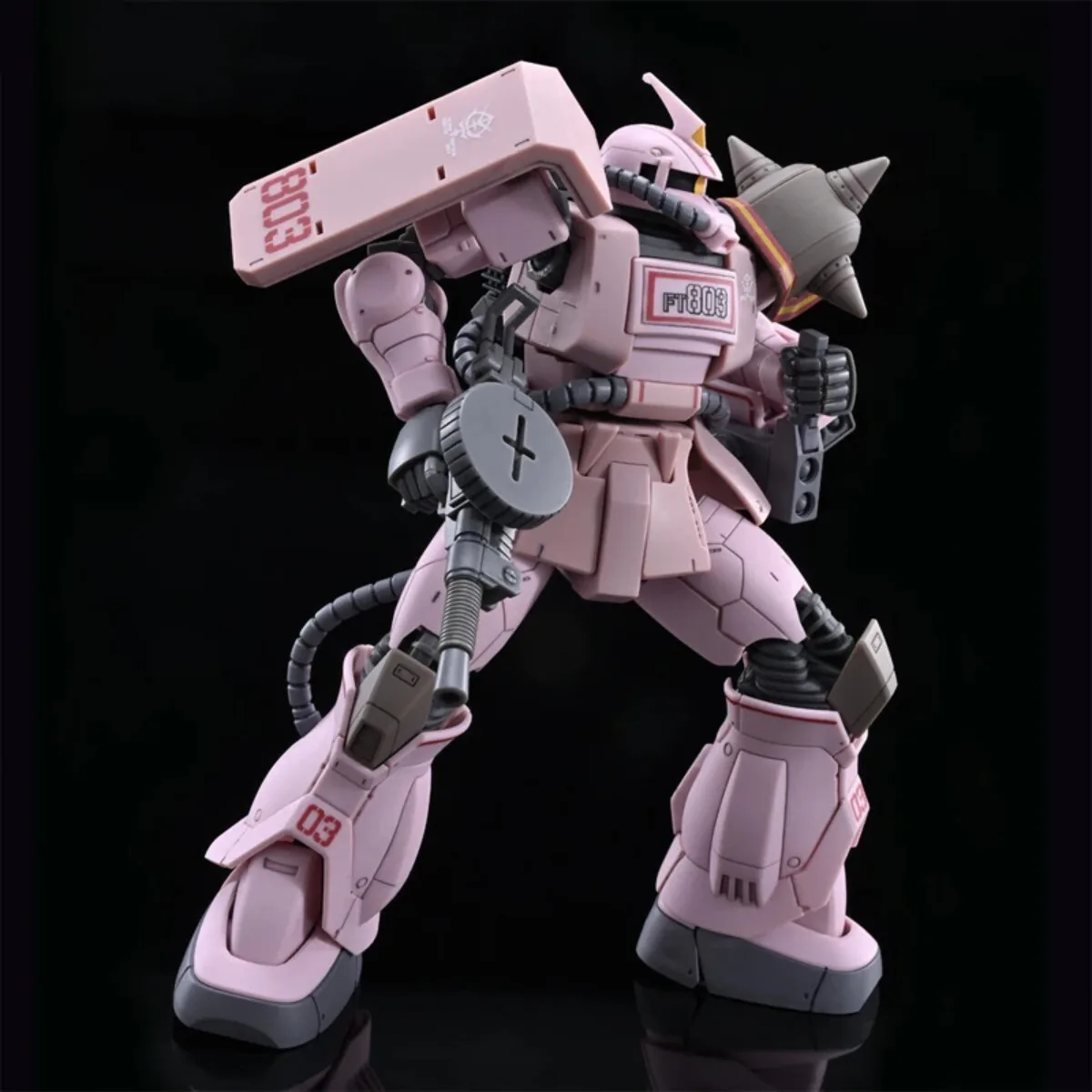 Фото Оригинальный Bandai Genuine HGGTO 1/144 MS-06D Zaku Desert Type Pink Panther Forces Gundam, коллекция аниме, наборы моделей экшн-фигурок №5
