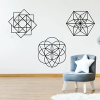 3pcs sacred geometric shapes wall sticker office bedroom origami pattern wall decal nursery playroom vinyl home decoration