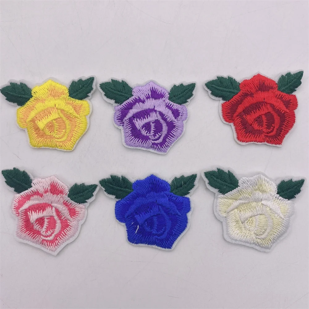 

Вышитая аппликация, Приклеивание утюгом, нашивки и Роза для рукоделия, одежды