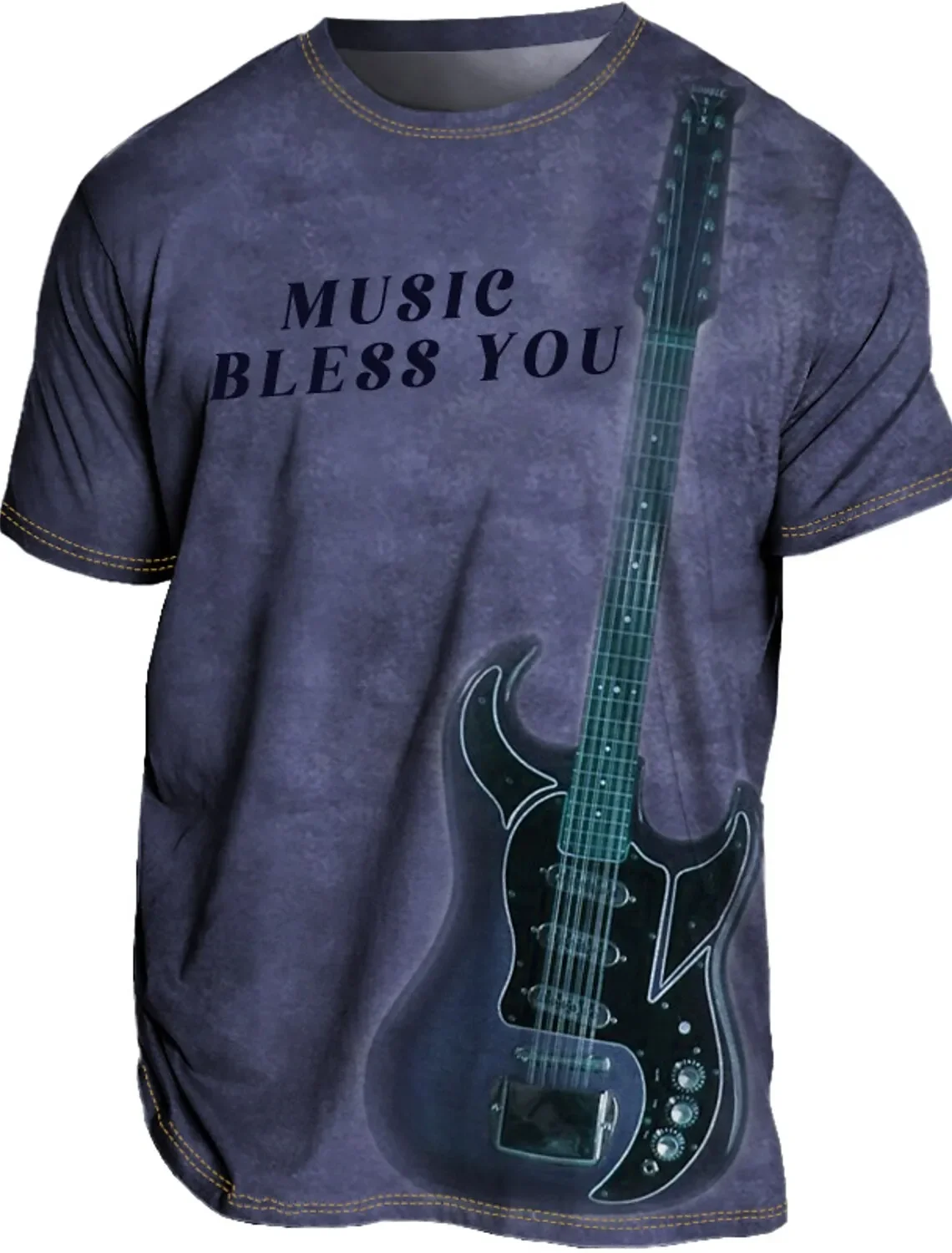 

Men's T shirt Graphic Musical Instrument Crew Neck Clothing Apparel 3D Print Outdoor Casual Short Sleeve Vintage Designer