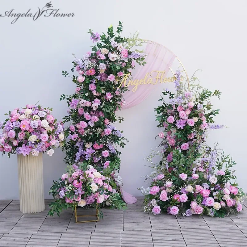 Hochzeit Hintergrund Bogen Dekor Anordnung Blumen Роза Лила розовая для малышей дышащая краска пористый
