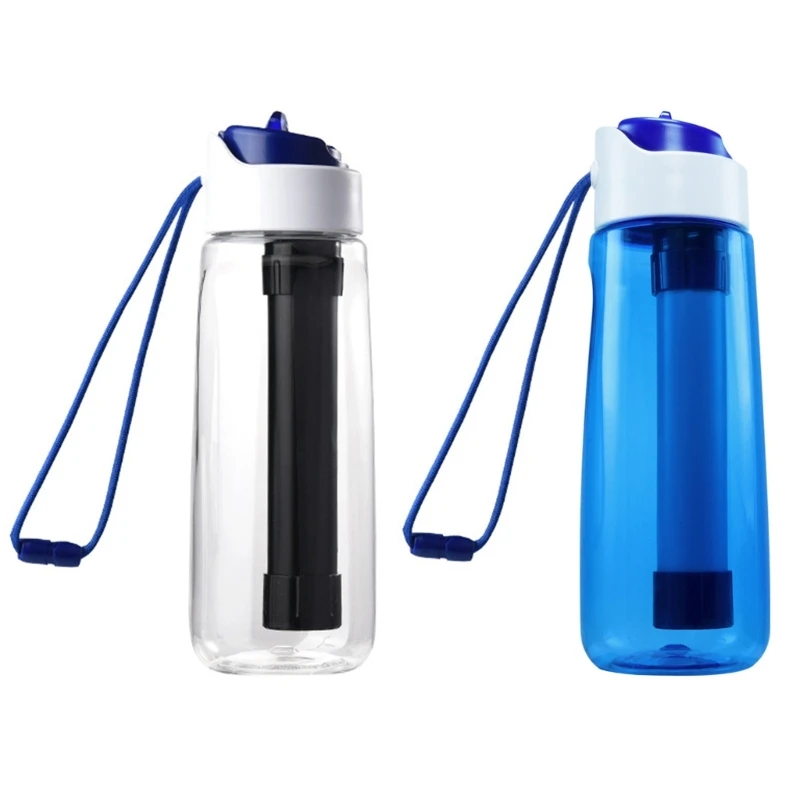 

69HD Filtered Water Bottle, 0.01-Micron Water Filter Bottle Reusable BPA Free Water Purifier Bottle for Hiking Travel Camping