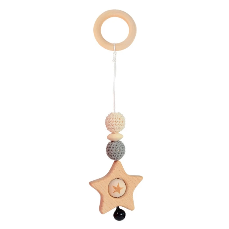 

Baby Gym Frame Pendant Beech Wooden Ring Teether Rattle Infants Newborn Teething Nursing Molar Toys Shower Gifts
