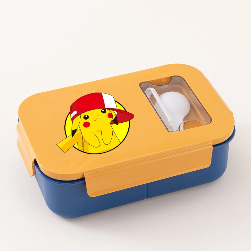 Ланч-бокс Pokemoned с ложкой, с мультяшным аниме-принтом, бенто-бокс для студентов и офисных работников, портативный, большой емкости, 2026 (art.: 3920dae88f3bd) - 3920dae88f3bd
