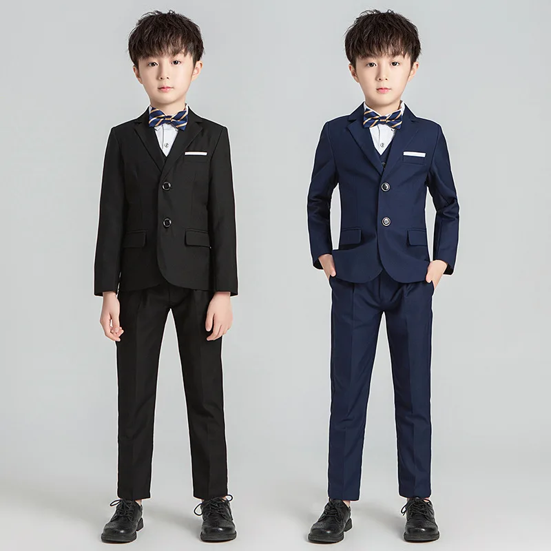 

2022 Dresses Kids Wedding Suits Elegant Children Party Clothes Business New Year Formal Boy Suits Tuxedo Teenager School Uniform