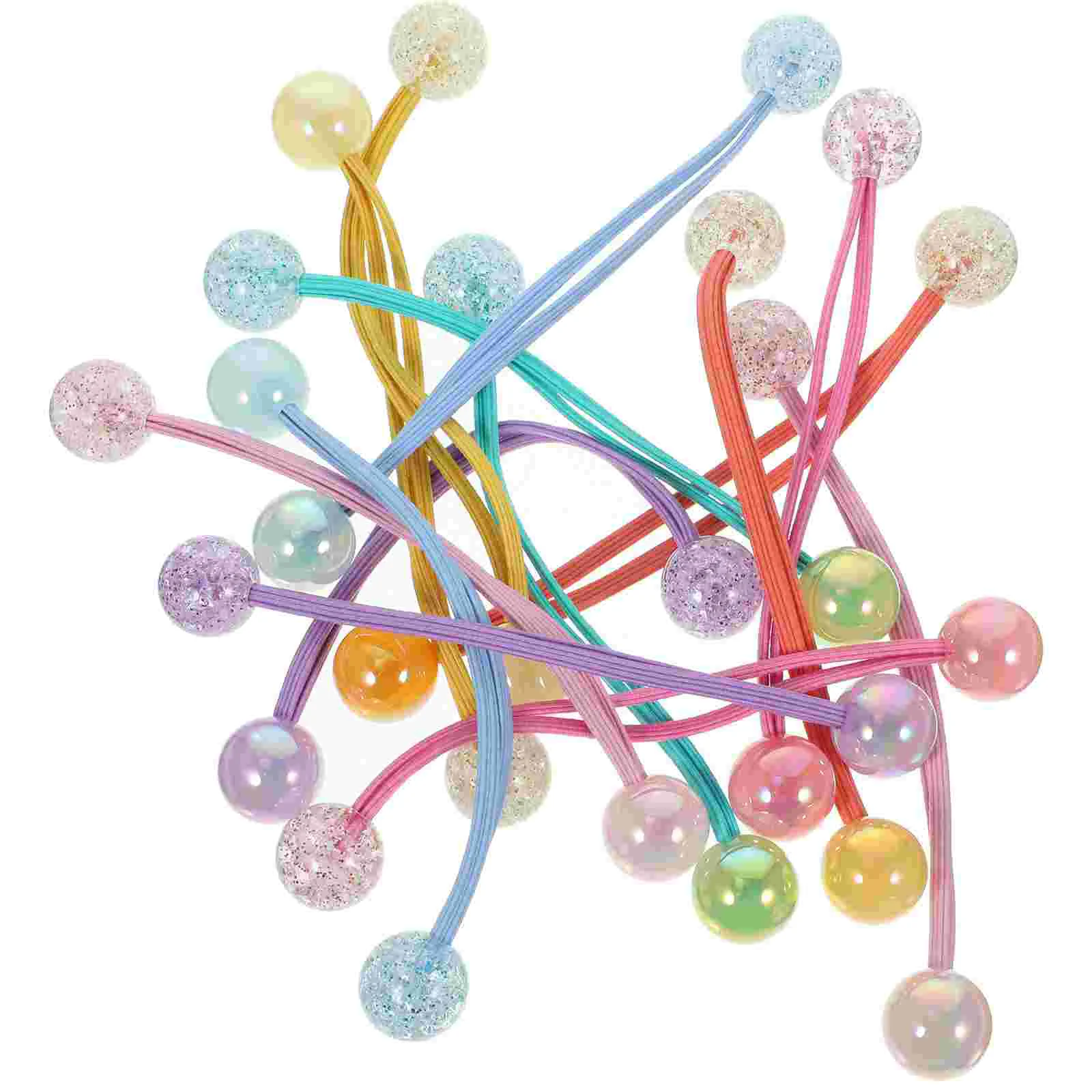 

14 pcs Cute Hair Ties Ball Hair Ropes Ponytail Holder Girl Hair Ties Elastic Hair Ropes