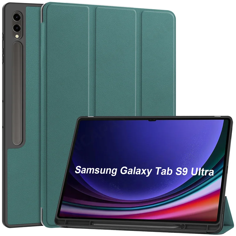 

Slim Funda For Samsung Galaxy Tab S9 Ultra 14.6" Smart Case SM-X910 SM-X916B SM-X918U Pencil Holder Cover with TPU Back Shell