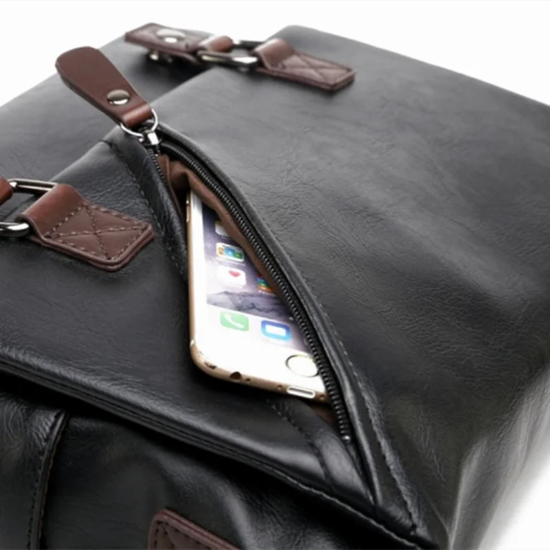 Men's Leather Shoulder Bags Crossbody Chest Packs for Men Korean-style Fashion Solid Color сумка мужская Messenger Bag Purse Sac