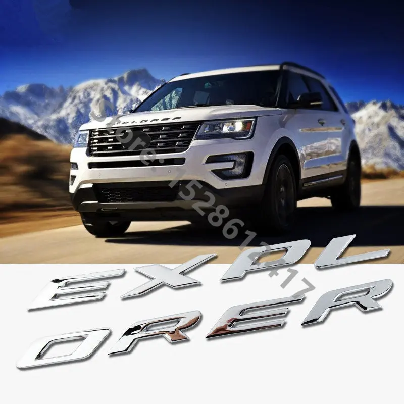 

CAR CHROME BONNET EMBLEM 3D LOGO ALPHABET STICKER FOR FORD EXPLORER 2010- 2018 ACCESSORIES CAR STYLING CAR ACCESSORIES