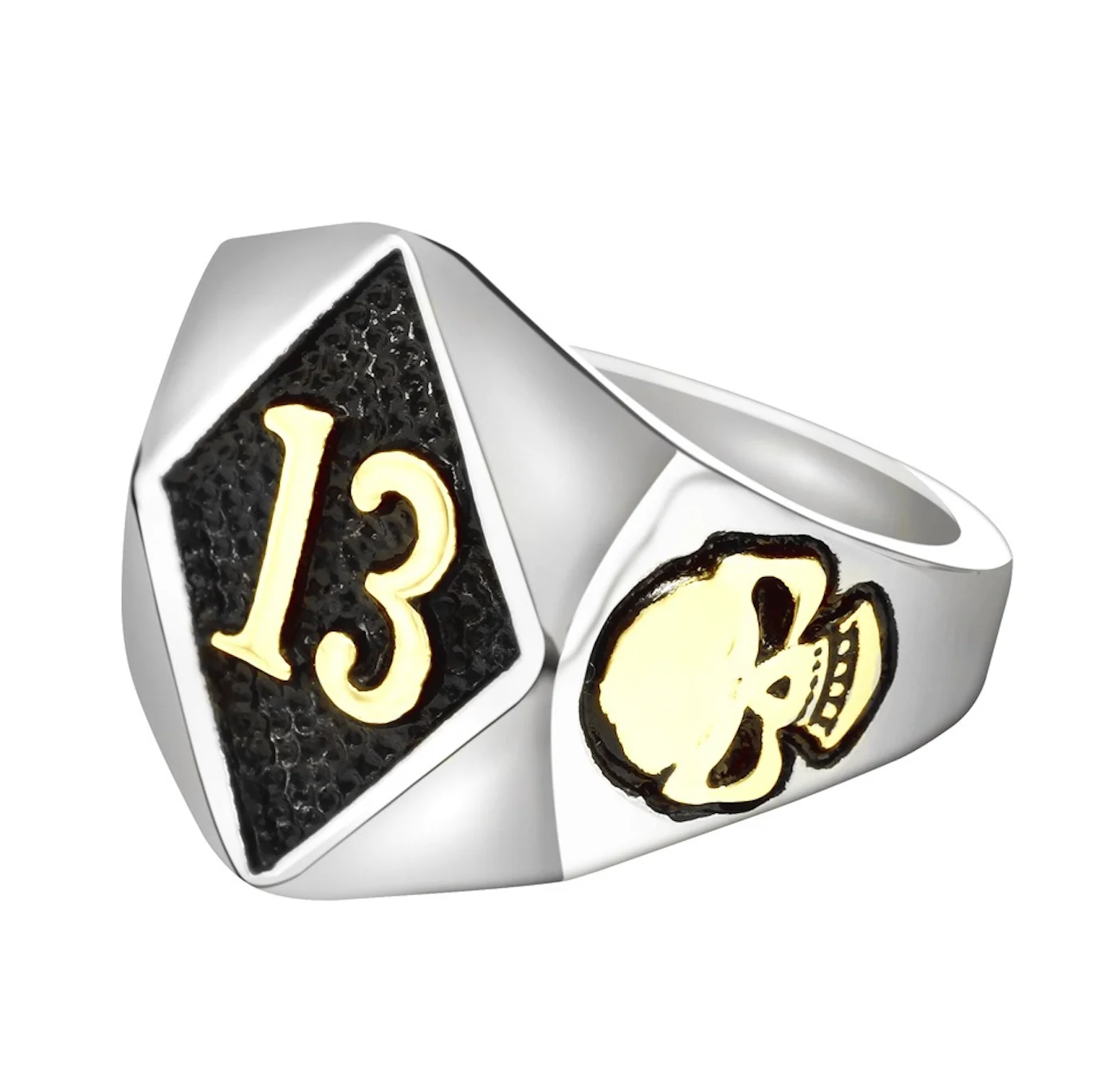 

Мужское кольцо из титановой стали, с черепом властителя