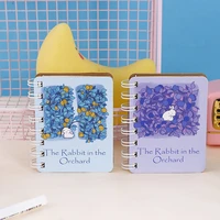 4pcslot lovely floral rabbit in the orchard kawaii pocket notebook 80p lined paper school office stationery supplies