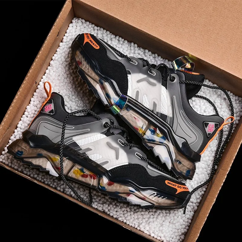 Popcorn Running Shock Absorption Shoes Men's Fashion Shoes Sports Large Size Casual Daddy Shoes Spring 2022 Autumn New 